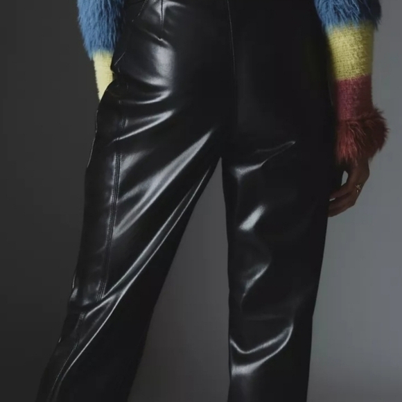 Urban Outfitters Silence + Noise Sydney Faux Leather Moto Pants in Black NWT - Picture 7 of 13